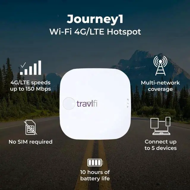 Alt view image 3 of 7 - Journey1 LTE RV WiFi Hotspot | RV Internet with Multiple Networks, Pay As You Go and No Contracts | Portable Internet for Travel, Motorhomes and Campers