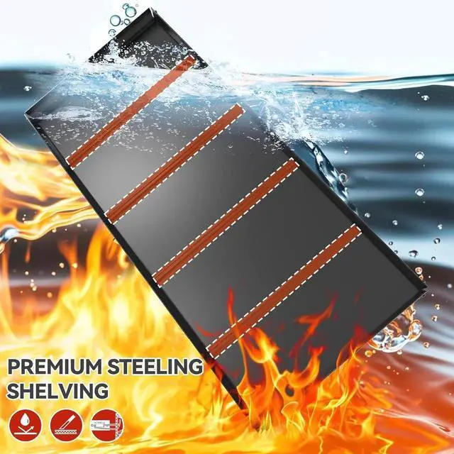 Alt view image 3 of 7 - 2500LBS Garage Shelving 72" H Storage Shelves 39.8" W Metal Shelving Adjust Garage Storage Shelves 5 Tier Heavy Duty Shelf for Basement Pantry Kitchen Warehouse