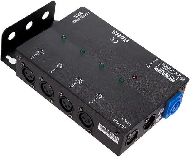 Alt view image 5 of 7 - 4-Way Isolated DMX Splitter Amplier Distributor with 3-Pin Outputs