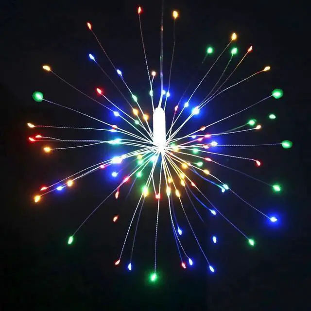 Alt view image 5 of 7 - 10 Pcs Total 1000 LED Firework Copper Wire Lights, 8 Modes Fairy Twinkle Lights Plug in String Lights 1M/3.3FT Spacing Starburst Lights with Sagging Wire and Remote Control(Colorful)