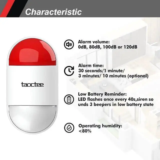 Alt view image 5 of 6 - Panic Button Alarm for Security Emergency Remote Panic Alarm Siren for Home Strobe Siren,Lightweight and Compact Button with Lanyard,Emergency Alert System for House Business Shop(Battery/USB)