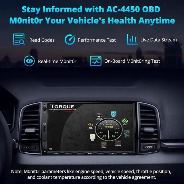 Alt view image 4 of 7 - A5L Android Double DIN Car Stereo with OBD II Scanner, 7 inch Wireless Carplay & Android Auto Touchscreen Radio 2G+32G, 24-B EQ DSP, WiFi/BT/USB Tethering, GPS Tracker, FM/AM