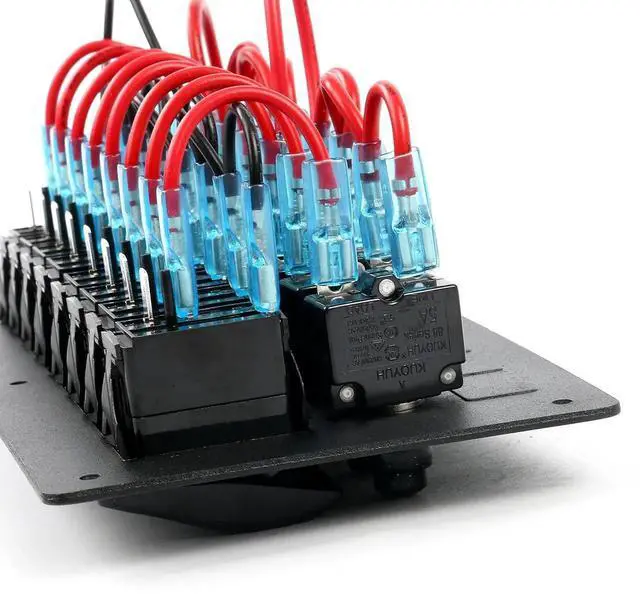 Alt view image 7 of 7 - 8 Gang Aluminium LED Rocker & Circuit Breaker Waterproof Marine Boat Rv Switch Panel AM62-PN-LB8Z