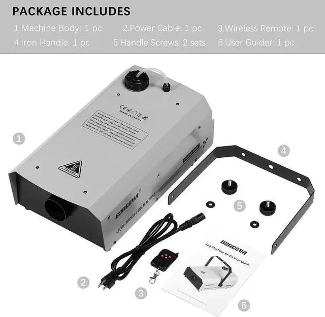 Alt view image 7 of 7 - Fog Machine 1500W with DMX, Wireless Remote & Timer Function Professional Outdoor Waterproof Smoke Machine for Stage DJs, Halloween, Parties, Concerts, Events
