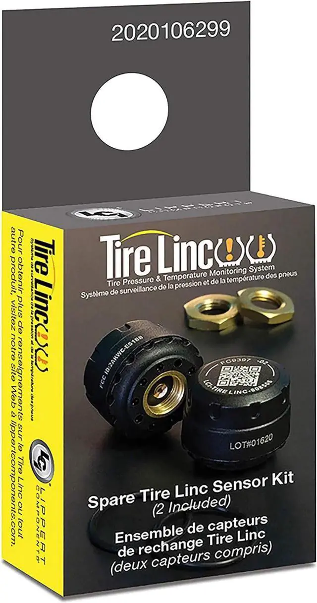 Alt view image 5 of 7 - Tire LINC Tire Sensors (2 Pack) for RVs, 5th Wheels, Motorhomes, Tow Vehicles, Easy DIY Installation on Valve Stem, OneControl App Compatible - 2020106299