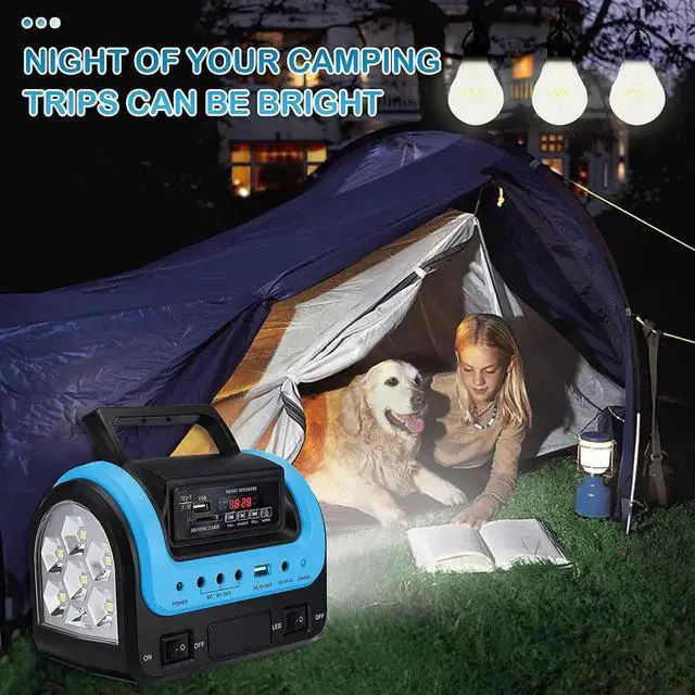 Alt view image 7 of 7 - Solar Generator,Portable Power Station with Panel,Portable Power Bank supply with Flashlight,Emergency Generator Solar Powered for Home Use Camping Travel Emergency(Blue)