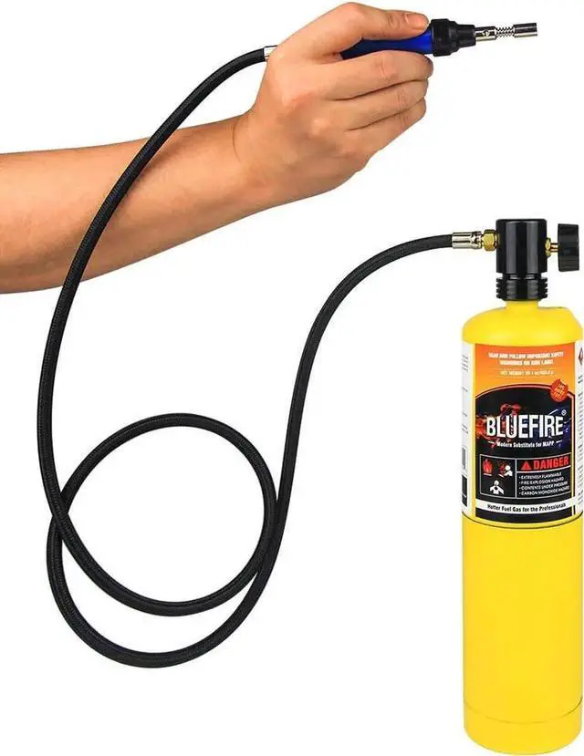 Alt view image 2 of 7 - 3' Hose MAPP Gas Solde Mini Pen Torch Full Kit Multi-Function +propane MAPP MAP Pro Handheld Torch Gas Cylinder Bottle Stand Base
