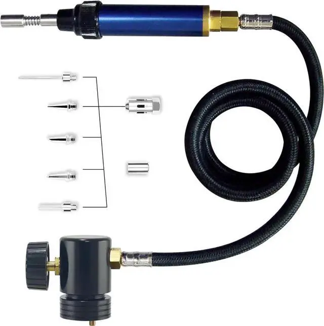 Alt view image 7 of 7 - 3' Hose MAPP Gas Solde Mini Pen Torch Full Kit Multi-Function +propane MAPP MAP Pro Handheld Torch Gas Cylinder Bottle Stand Base