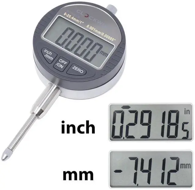 Alt view image 2 of 6 - Digital Indicator, DITR-0105 0-1 Inch/25.4mm, 0.00005 Inch/0.001mm Resolution, Inch/Metric Conversion, Auto Off -