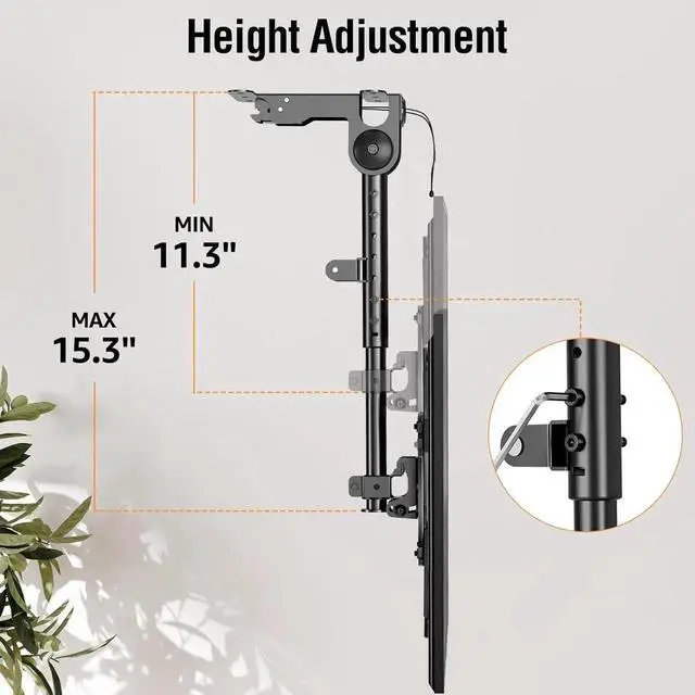 Alt view image 5 of 7 - Flip Down Ceiling TV Mount for Most 14-40 Inch TVs, Floding TV Mount for Flat and Pitched Roof, Height Adjustae Full Motion tv Brat 360° Swivel, Max VESA 200x200mm, up to 22 Lbs, YD3030