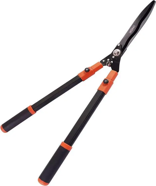 Main image of Hedge Shears Heavy Duty 32.5"-43" Extendable Handle Professional Garden Clippers Pruning Scissors Trimmer Yard Landscaping Tool Black, Orange -