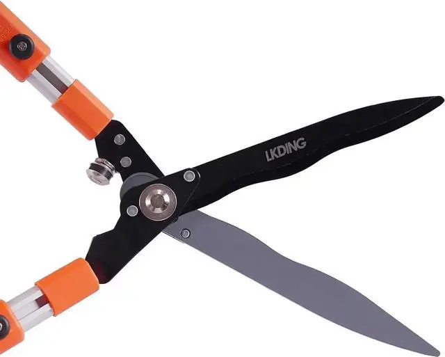 Alt view image 2 of 7 - Hedge Shears Heavy Duty 32.5"-43" Extendable Handle Professional Garden Clippers Pruning Scissors Trimmer Yard Landscaping Tool Black, Orange -