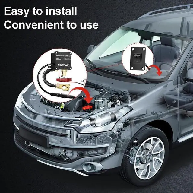 Alt view image 4 of 7 - 12V 250A Battery Disconnect Switch, KCD4, Boat Rocker Panel Switch (16A 250VAC; 20A 125VAC) with Panel for Car Truck RV, 9.84 FT Cable, to Prevent Battery Drain, Pre-Wired