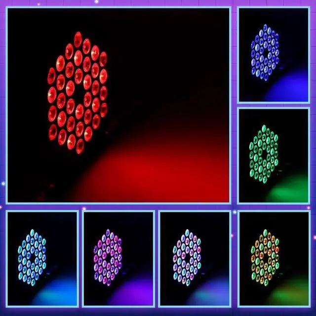 Alt view image 2 of 4 - 3 Pack LED Par Lights DJ Stage Light 7 Channel Par Lighting for Stage with Remote Control and DMX Control Sound Activated Uplights Party Lights for Christmas Music Party Disco Wedding (36 LED)