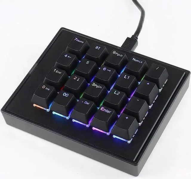 Alt view image 4 of 7 - Falcon-20 Programmae Macropad Mechanical Keyboard, Backlit Multicolor LED, Cherry MX RGB Switch (Cherry MX RGB ue)