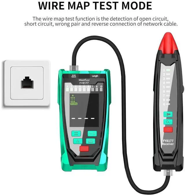 Alt view image 6 of 7 - Network Cable Tester, Shielded Line Finder, Rechargeable Cable Tracer with Probe Tone, Multi-Function Wire Tracer, Ethernet LAN Network Cat5/6/7 Cable Maintenance Organizer, Telephone Line