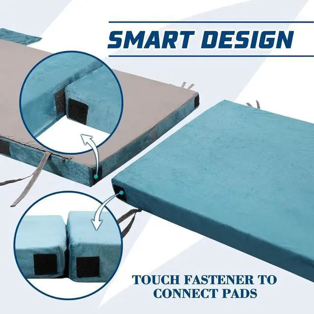 Alt view image 2 of 7 - Foam Camping Mattress - Roll Up Sleeping Mat for Cot, Foam Sleeping Pad for Camping with Cover for Kids, Adults, Portable Camping Mat, Camping Pad for Bed, Car