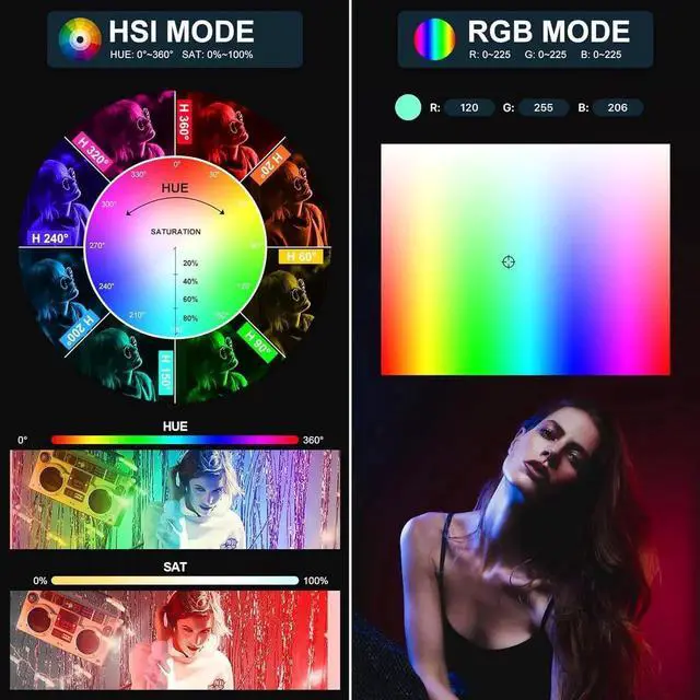 Alt view image 2 of 7 - GVM RGB Tube Light Wand with 660 Lamp Beads, 48" Photography Lighting - 2700-10000K Light Bar with 12 Scene Effects, DMX/APP Bluetooth Mesh Networking