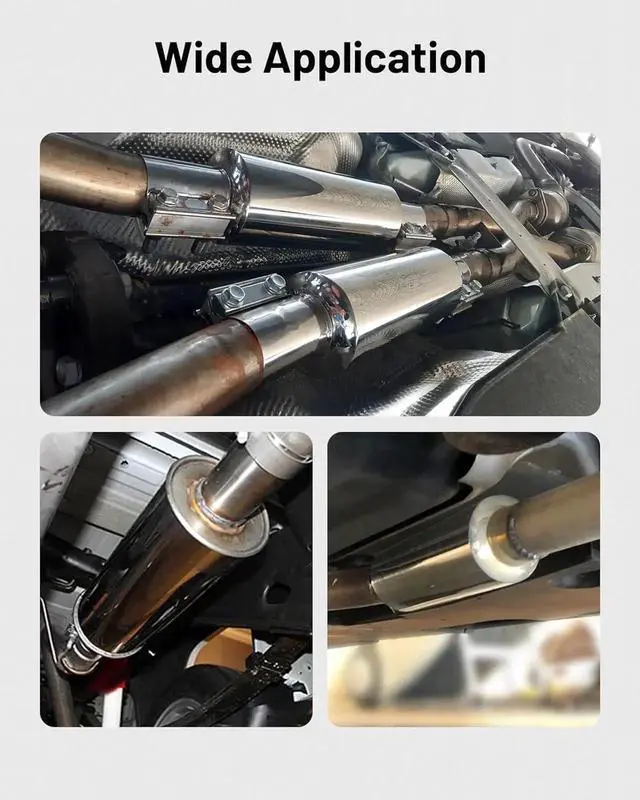 Alt view image 3 of 6 - 2" Resonator Muffler Stainless Steel (2.0 inch Inlet/Outlet, 13.8" Length)