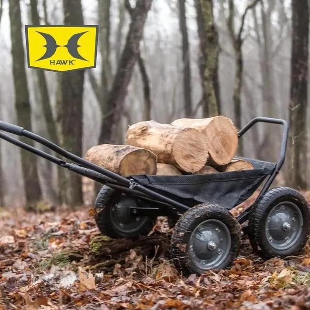 Alt view image 7 of 7 - Crawler Multi-Use Folding Cart, Deer Hunting Fishing Cart w/ 500 Lb Capacity for Hauling Game, Bait, Hunting Gear, & Wood, Flat Dark Earth Gray