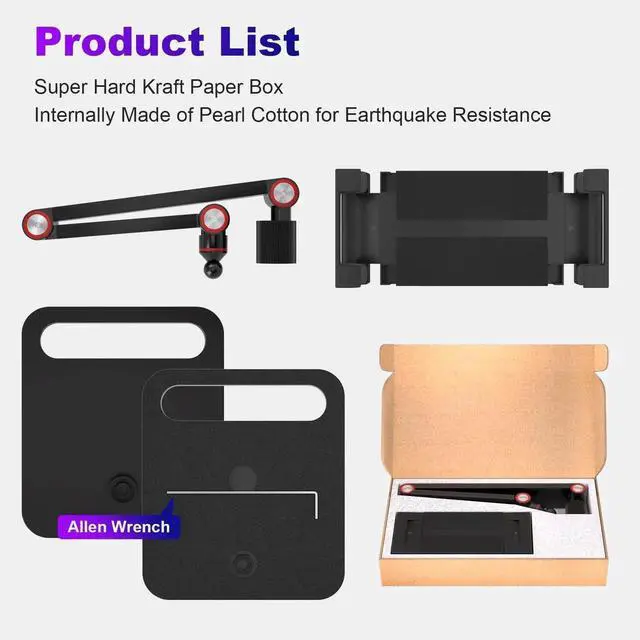 Alt view image 5 of 5 - Hnfrwd Portable Monitor Stand Holder for 6-18.5 Inch,Universal Desktop Version Expandable Display Base Adjustable Portable Monitor Desktop Clamp,Long Stand,Tablet Stand ,Compatible with Larger Sizes