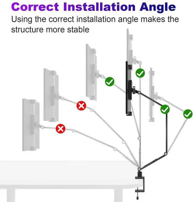 Alt view image 3 of 4 - Hnfrwd Tablet Stand Holder for ipad,Portable Monitor Stand for 6-18.5 ",Adjustable Foldable Tablet Arm iPad Desk Mount with 360°Rotate Base,Phone iPad Holder for Desk,Compatible with Larger Monitors