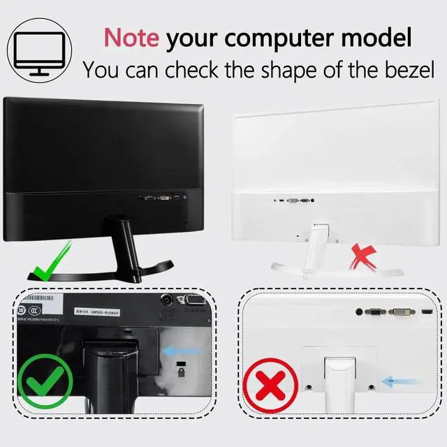 Alt view image 2 of 5 - 24MP59HT-P VESA Mount Adapter Compatible with LG Monitor(Fits 24MP58VQ,24MP58VQ-P,24MP59G,24MP59G-P,24MP58VQ-PB,24MP59G-PA,24MP59HT,24MP60VQ,24MP60VQ-P,24MP60VQ-PF) 75x75 to 100x100 Wall Mount