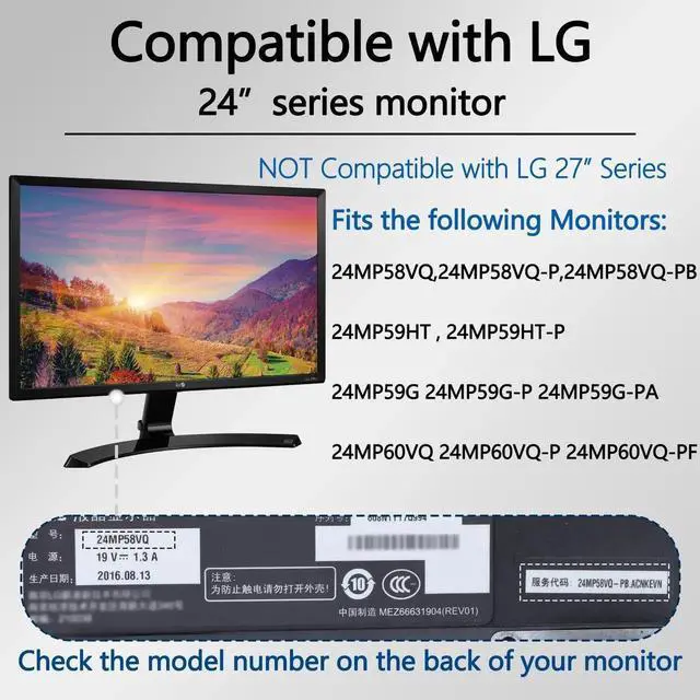 Alt view image 5 of 5 - 24MP59HT-P VESA Mount Adapter Compatible with LG Monitor(Fits 24MP58VQ,24MP58VQ-P,24MP59G,24MP59G-P,24MP58VQ-PB,24MP59G-PA,24MP59HT,24MP60VQ,24MP60VQ-P,24MP60VQ-PF) 75x75 to 100x100 Wall Mount