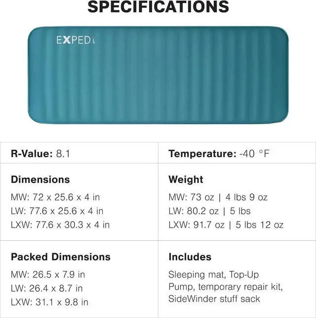 Alt view image 2 of 7 - MegaMat Medium Wide - Self Inflating Soft Car Sleeping Mat, 4 Foam Pad, Pump Included