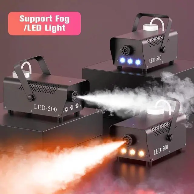 Alt view image 3 of 7 - 500W Fog Machine,Smoke Machine with 3 RGB LED Lights, 14 Colorful LED Lighting Effect Fog Machine, Wireless Remote Smoke Machine for Party Stage Christmas Wedding Halloween, 1 Pack