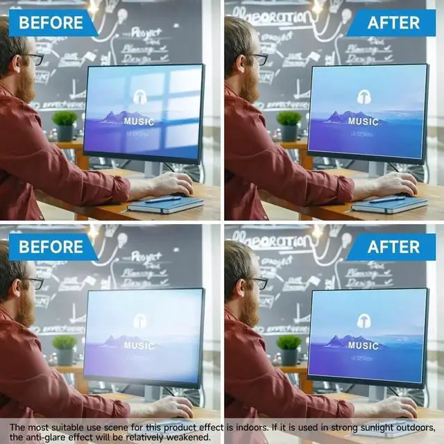 Alt view image 5 of 5 - F FORITO 2-Pack 24 inch Anti Glare Computer Screen Protector, Matte Computer Screen Cover Compatible with 24" Sceptre/HP/KOORUI/Dell/ViewSonic/BenQ/LG/SAMSUNG/ASUS Desktop with 16:9 Aspect Ratio