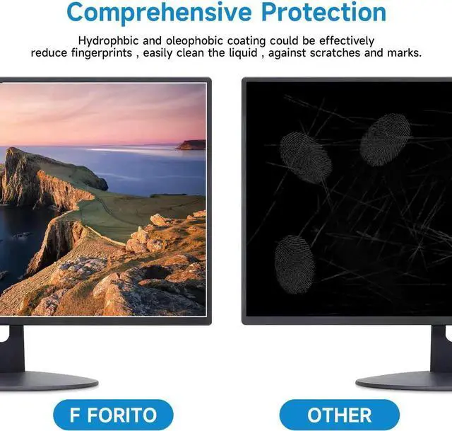 Alt view image 4 of 5 - F FORITO 2-Pack 24 inch Anti Glare Computer Screen Protector, Matte Computer Screen Cover Compatible with 24" Sceptre/HP/KOORUI/Dell/ViewSonic/BenQ/LG/SAMSUNG/ASUS Desktop with 16:9 Aspect Ratio