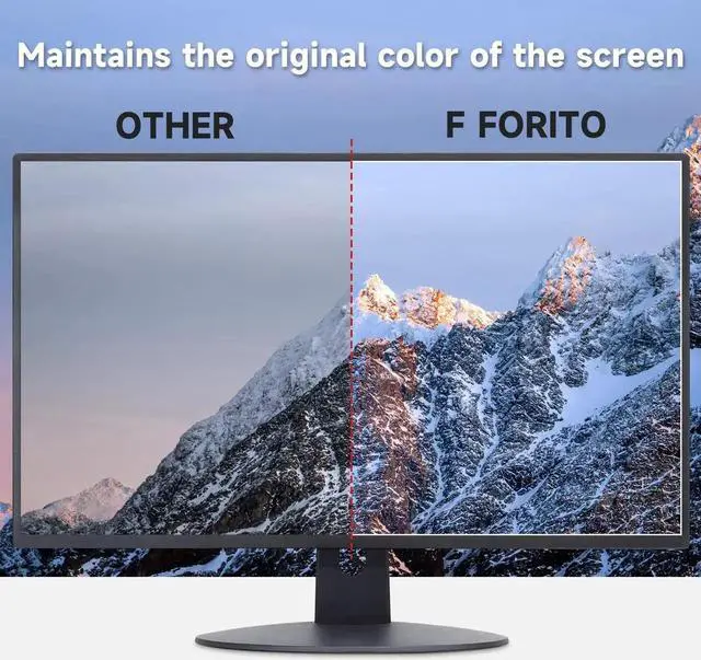 Alt view image 3 of 5 - F FORITO 2-Pack 24 inch Anti Glare Computer Screen Protector, Matte Computer Screen Cover Compatible with 24" Sceptre/HP/KOORUI/Dell/ViewSonic/BenQ/LG/SAMSUNG/ASUS Desktop with 16:9 Aspect Ratio