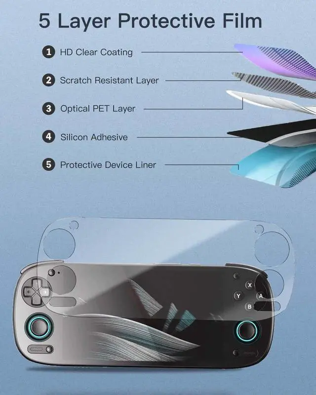 Alt view image 2 of 5 - YAJOJO 2 pack Screen Protector for Retroid Pocket 5 Handheld Game Console, 9H Hardness Tempered Glass for Retroid Pocket 5,Anti-Scratch, Bubble Free, HD Clarity