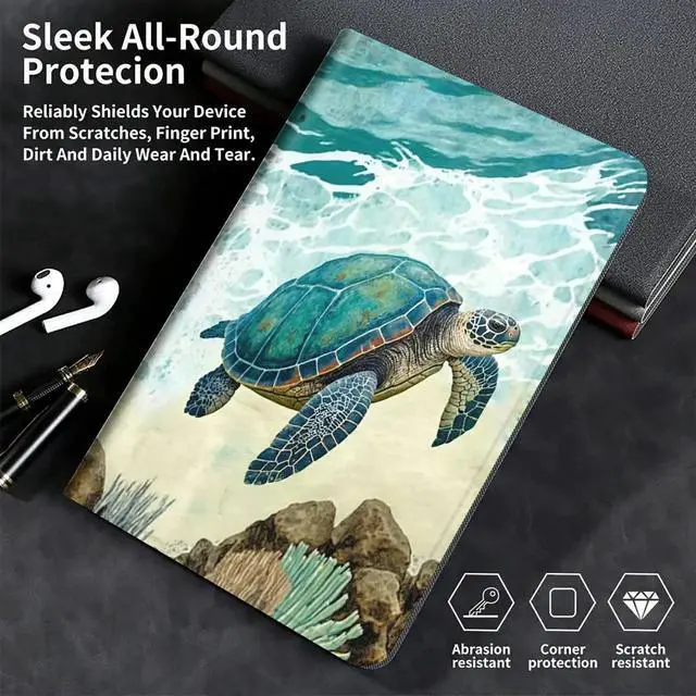 Alt view image 4 of 5 - BFSEROBJ Case for Kindle Fire HD 8 & Fire HD 8 Plus Tablet 10th/12th/14th Generation 2020/2022/2024 Lightweight Smart Case Adjustable Stand Protective Cover with Auto Wake/Sleep - Cute Turtle