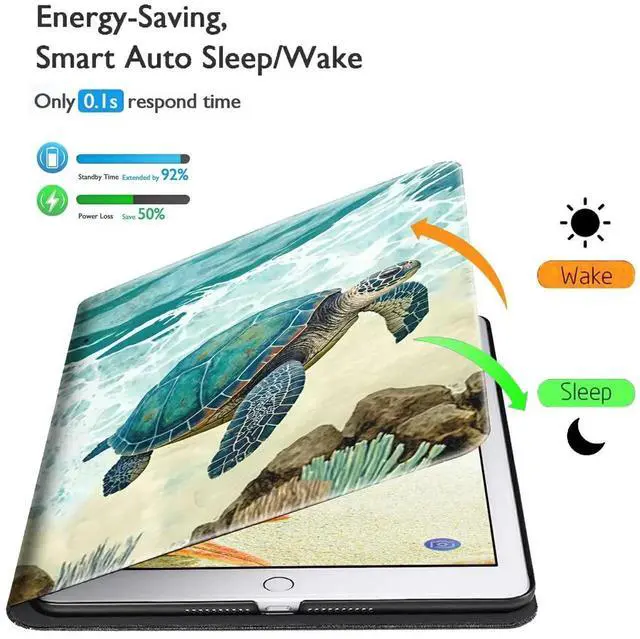Alt view image 5 of 5 - BFSEROBJ Case for Kindle Fire HD 8 & Fire HD 8 Plus Tablet 10th/12th/14th Generation 2020/2022/2024 Lightweight Smart Case Adjustable Stand Protective Cover with Auto Wake/Sleep - Cute Turtle