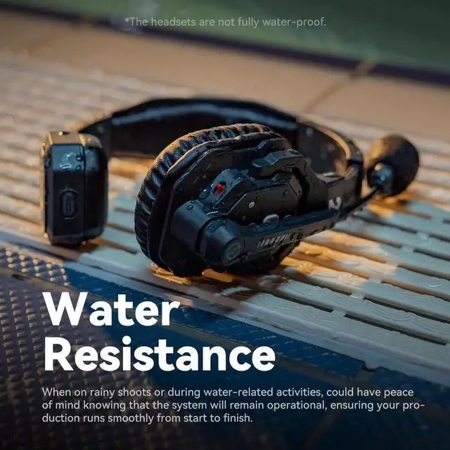 Alt view image 5 of 7 - Hollyland Solidcom SE Full Duplex 2-Users ENC Noise Cancellation Wireless Intercom Headset System 1100ft Team Communication with PTT Mute Single Ear Headset for TV Film Production (2.4GHz Version)