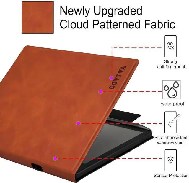 Alt view image 5 of 5 - GOVTVA Magnetic Stand Case for Bigme B7 Color (2025 Released) Ultra-Thin Lightweight Leather Cover with Magnetic Pen Buckle, Auto Sleep/Wake (Vintage Brown)