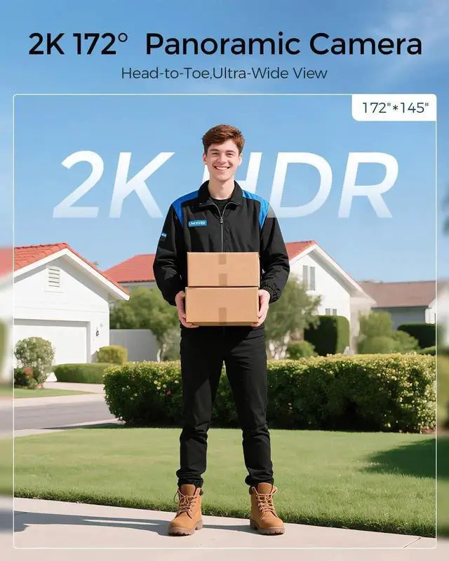 Alt view image 2 of 7 - Smart Keyless Entry Door Lock, AL502 Security Camera Door Bell Deadbolt, Built-in WiFi, Support APP Control, Fingerprint, Alexa, Motion Detection, Video Record, BHMA, IP65, with Battery, Chime