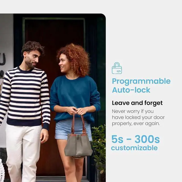 Alt view image 2 of 7 - PIN Genie Pro Zeno Series Smart Lock, Keyless Entry Door Lock with Apple Home Key, Built-in Wi-Fi Keypad Deadbolt Locks for Front Door, App Remote Control, IP65 Weatherproof, Easy Installation