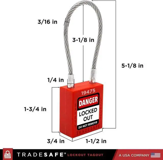 Alt view image 2 of 7 - Lockout Tagout Steel Cae Locks with Keys,10 Red Keyed Different Electrical Lockout Padlock Set, 2 Keys per Lock, OSHA Coliant, Premium Grade