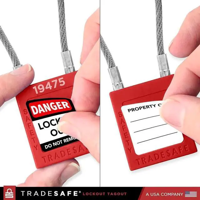 Alt view image 7 of 7 - Lockout Tagout Steel Cae Locks with Keys,10 Red Keyed Different Electrical Lockout Padlock Set, 2 Keys per Lock, OSHA Coliant, Premium Grade