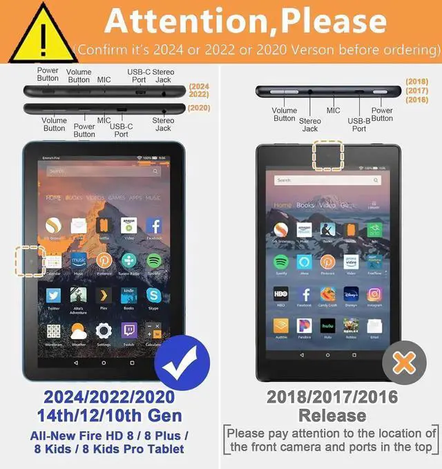 Alt view image 4 of 5 - Black Cat Flowers Case for All-New Kindle Fire HD 8 and Fire HD 8 Plus Tablet (2024/2022/2020 Released 14th/12th/10th Gen), PU Leather Folding Stand Slim Case with Auto Sleep/Wake