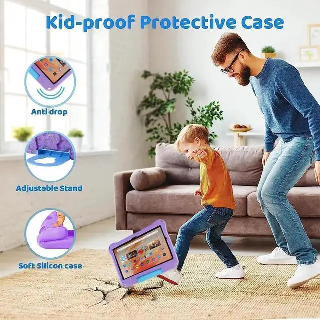 Alt view image 4 of 5 - Topevoeon Unicorn Kindle Fire HD 8 Tablet Case for Kids Girls Light EVA Kids Friendly Fire HD8 Plus 2024 2022 12th 10th Gen Kid-Proof Case with Handle Kickstand Shockproof Full Cover for for Kid Girl