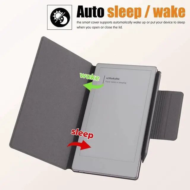 Main image of BOZHUORUI Magnetic Case for Remarkable Paper Pro Move (7.3",2025 Released) | Pen Buckle Design | Thin & Lightweight | Book Folio Style | PU Leather Cover with Sleep/Wake (Orange Color)