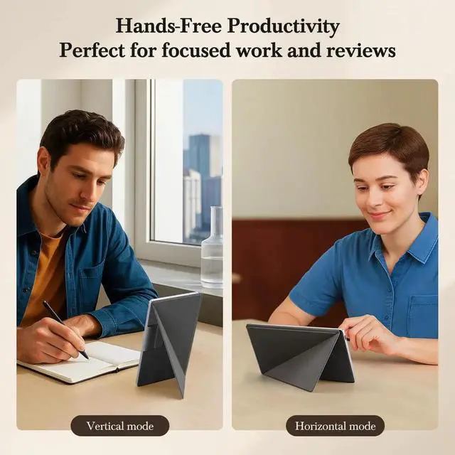 Alt view image 3 of 5 - Case for Remarkable Paper Pro Move 7.3" with Multi-Angle Stand, 1:1 Fit Smart Folio Cover with Auto Wake/Sleep | Premium Leather Skin-Touch Cover | Microfiber Lining | Strong Magnet(D-Skin-Touch-Gray)