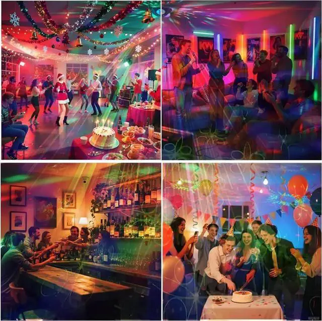 Alt view image 3 of 6 - Disco Ball Party Lights Indoor Outdoor, Dj Lights Disco Ball Decor Party Strobe Light for Parties 3 Disco Balls Sound Activated with Remote Control Disco Light for Christams Halloween KTV Club Party