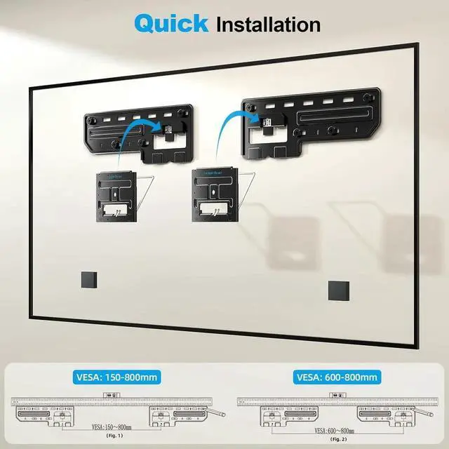 Alt view image 6 of 7 - Ultra Slim TV Wall Mount for 42 to 100 inch Flat & Frame TVs, Only 0.31 Low Profile Flat to Wall TV Mount, Micro Gap Wall Mount tv Bracket, Hold up to 176 lbs, Blends in Any Interior