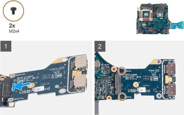 Alt view image 3 of 5 - Deal4GO USB Board USB 3.2 Port Daughterboard TR4T5 0TR4T5 LS-K663P Replacement for Dell G15 5510 5511 Gaming Laptop