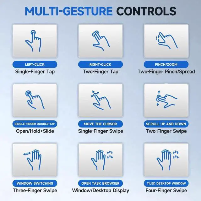 Alt view image 5 of 5 - Wired Trackpad for Windows 10/11 High-Precision Multi-Touch Portable Touchpad Mouse with Multi-Gesture, Ultra-Slim Aluminum Design, Compatibility for PC, Laptop, and Desktop Computers (White)